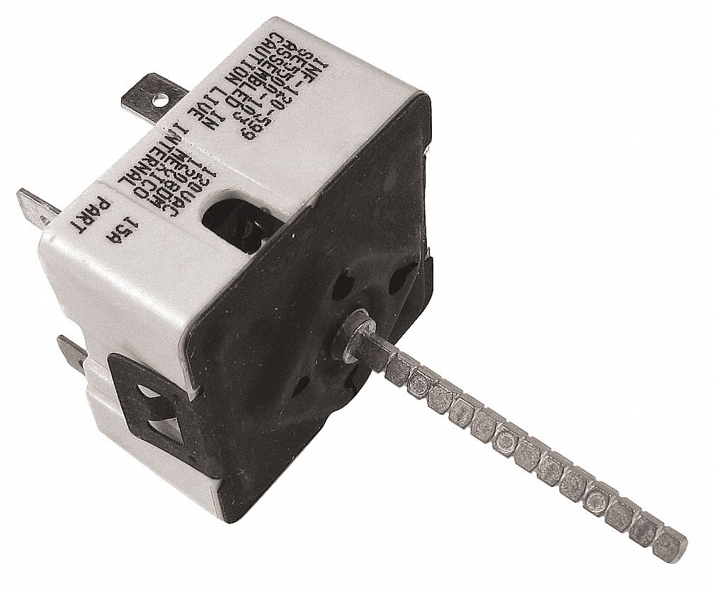 INFINITE SWITCH, ELECTRIC COOKING CONTROL, 120V AC, 2 IN STEM L