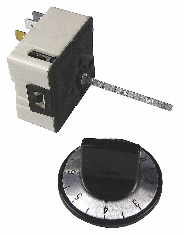 INFINITE SWITCH, ELECTRIC COOKING CONTROL, REPLACEMENT, 0 ° F TO 450 ° F TEMP RANGE, 120V AC, 2 IN STEM L