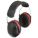 EARMUFFS, OVER-THE-HEAD, FOLDABLE, BLK,RED, PVC/POLYOXYMETHYLENE, 24DB