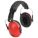 EARMUFFS, OVER-THE-HEAD, FOLDABLE, RED/BLK, PVC/POLYOXYMETHYLENE, 21DB