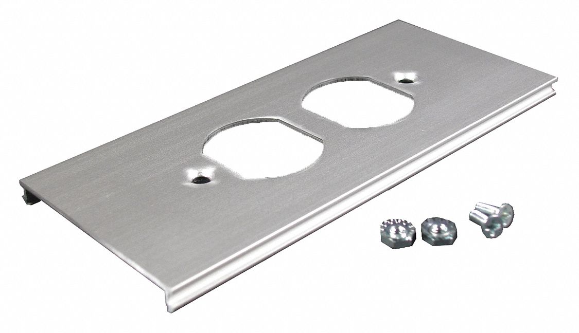 Duplex Cover Plate, Gray, Aluminum