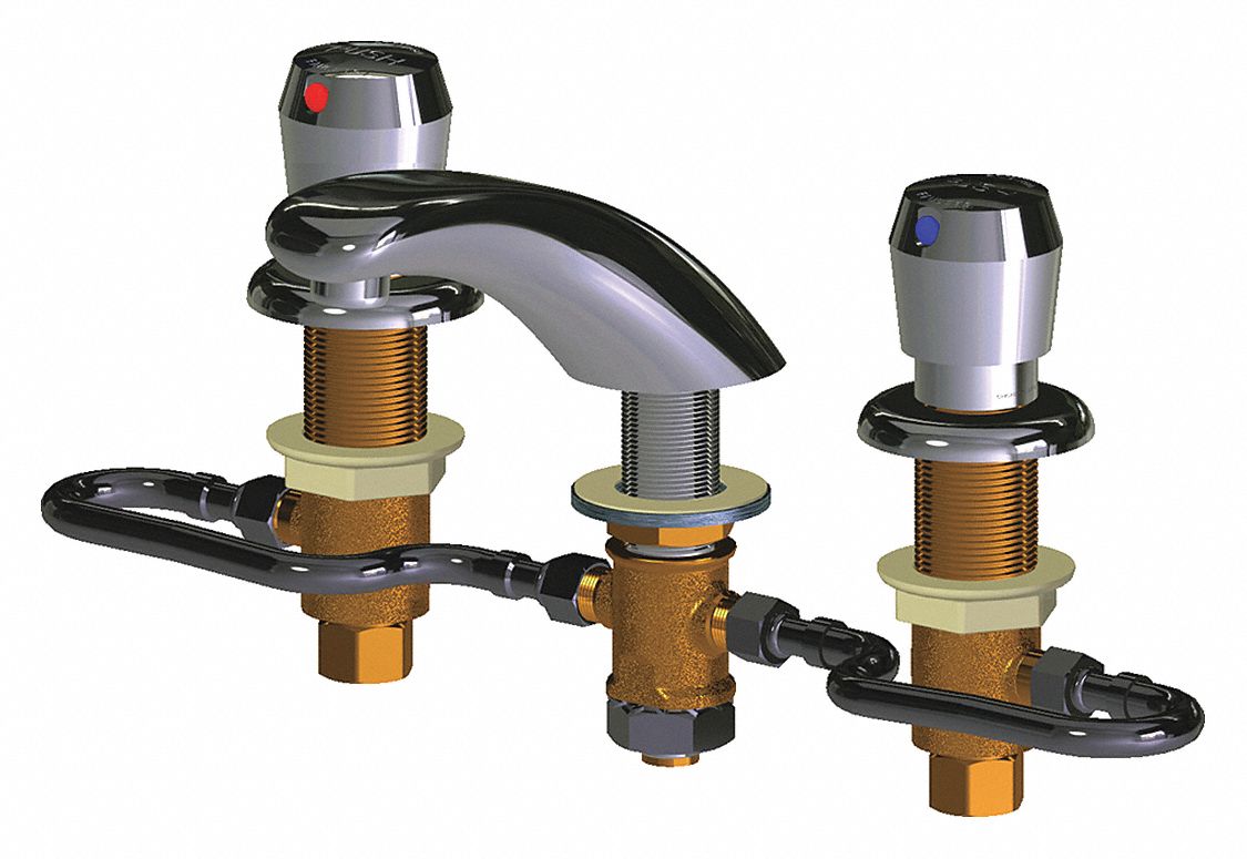 Chicago Faucets Low Arc Bathroom Sink Faucet Metering Faucet