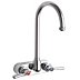 Gooseneck-Spout Dual-Lever-Handle Two-Hole Centerset Wall-Mount Kitchen Sink Faucets