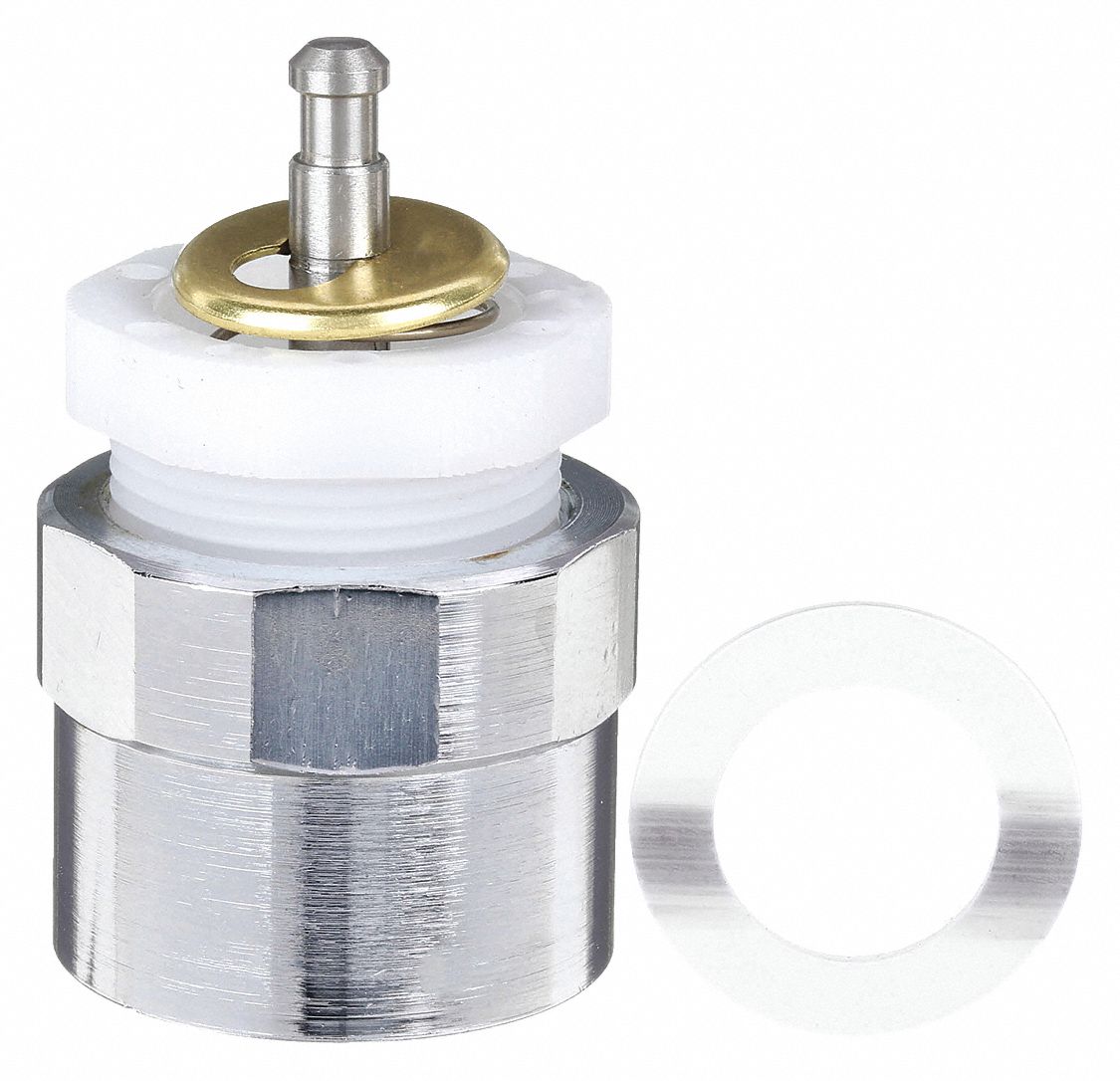 Cartridge: Use with Hot/Cold Water, Brass, Nickel Plated, Compression, (1) Actuator