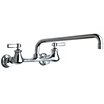 Straight-Spout Dual-Lever-Handle Two-Hole Widespread Wall-Mount Kitchen Sink Faucets image