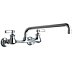 Straight-Spout Dual-Lever-Handle Two-Hole Widespread Wall-Mount Kitchen Sink Faucets