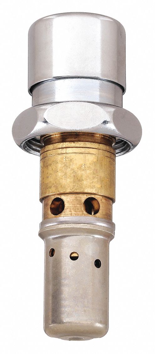Cartridge: Use with Hot/Cold Water, Brass, Chrome, Compression, (1) Cartridge