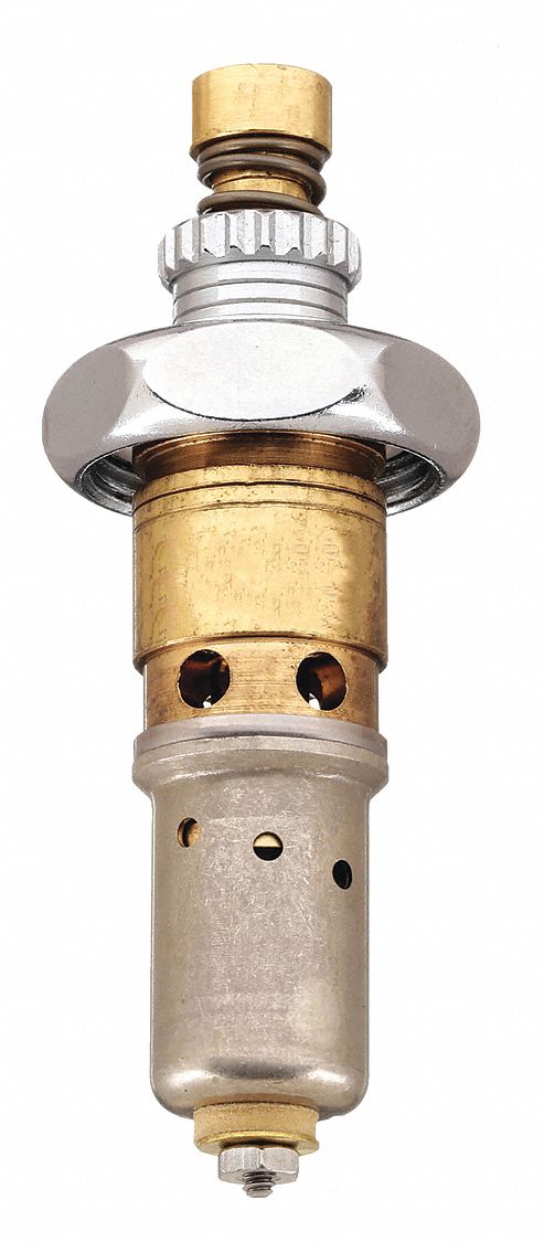 Cartridge: Use with Hot/Cold Water, Brass, Nickel Plated, Compression, (1) Cartridge