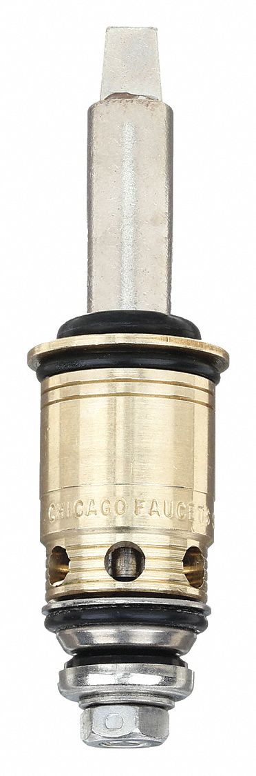 Cartridge: Use with Hot/Cold Water, Brass, Nickel Plated, Compression, (1) Cartridge