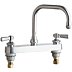 Low-Arc-Spout Dual-Lever-Handle Two-Hole Centerset Deck-Mount Kitchen Sink Faucets