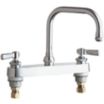 Low-Arc-Spout Dual-Lever-Handle Two-Hole Centerset Deck-Mount Kitchen Sink Faucets