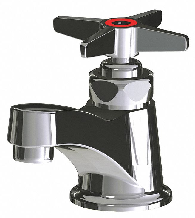 CHICAGO FAUCETS Chrome, Low Arc, Bathroom Sink Faucet, Manual Faucet