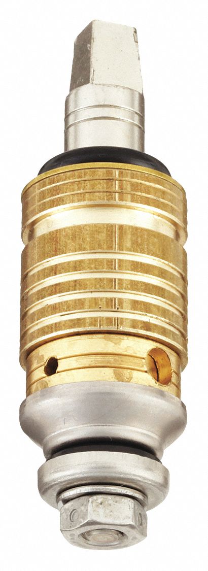 Cartridge: Use with Hot/Cold Water, Brass, Nickel Plated, Compression, (1) Cartridge