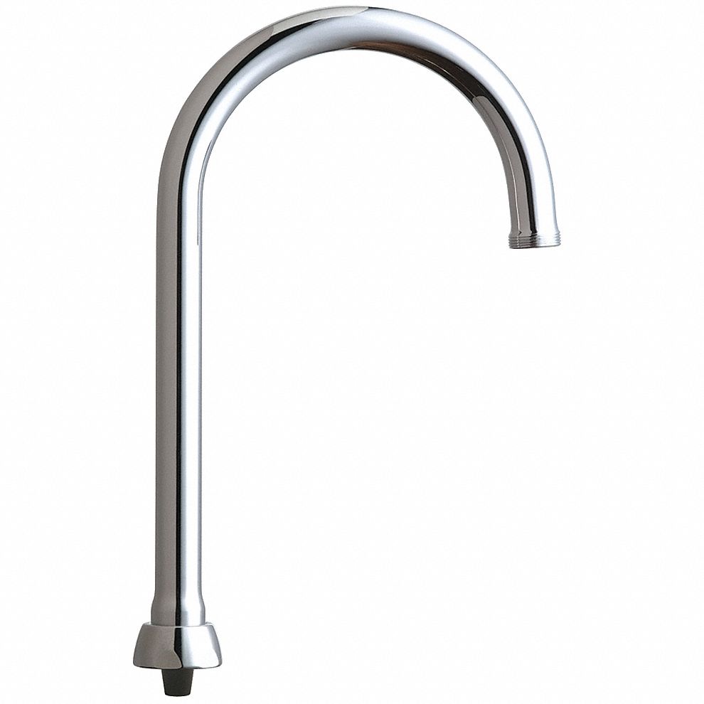 Spout: Spout, Gooseneck, Swivel Spout, Brass, Polished Chrome, 1.5 gpm Flow Rate