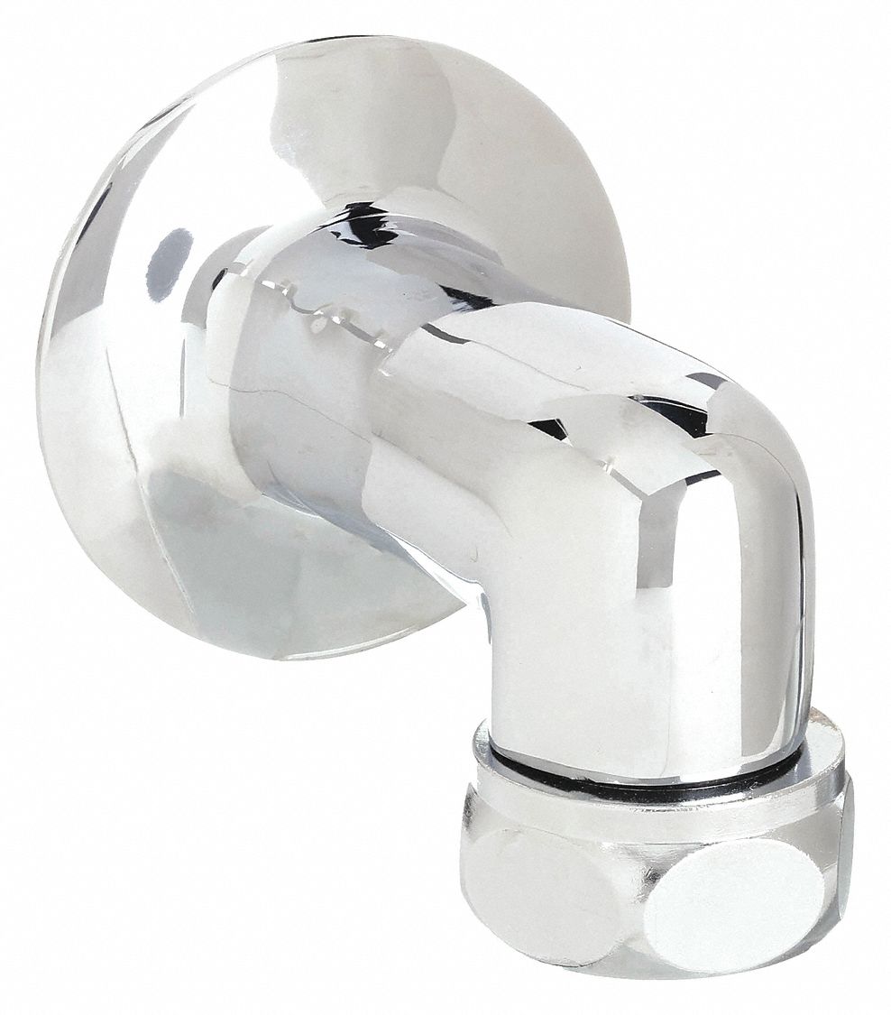 Supply Arm: Manual Faucets, Supply Arm, Single-Bend, Brass, Chrome, NPT