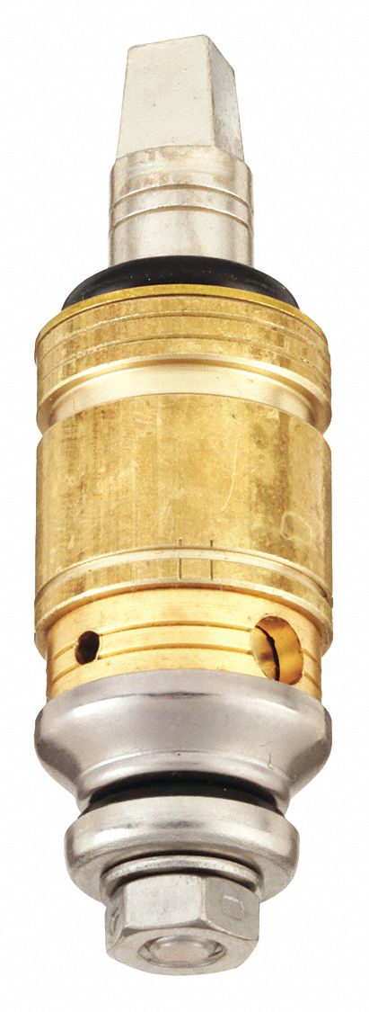 Cartridge: Use with Hot/Cold Water, Brass, Nickel Plated, Compression, (1) Cartridge