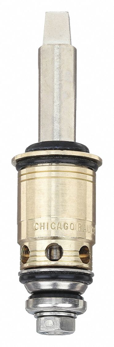 Cartridge: Use with Hot/Cold Water, Brass, Nickel Plated, Compression, (1) Cartridge
