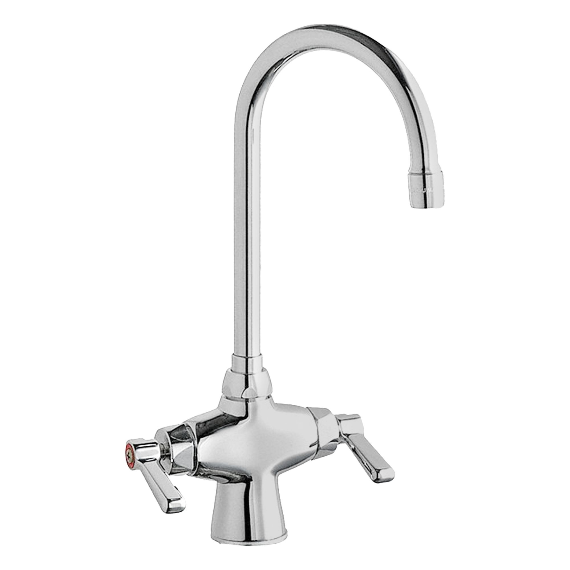 Gooseneck Kitchen Faucet: Single-Post, Deck, Cast Brass, 2.2 gpm Flow Rate