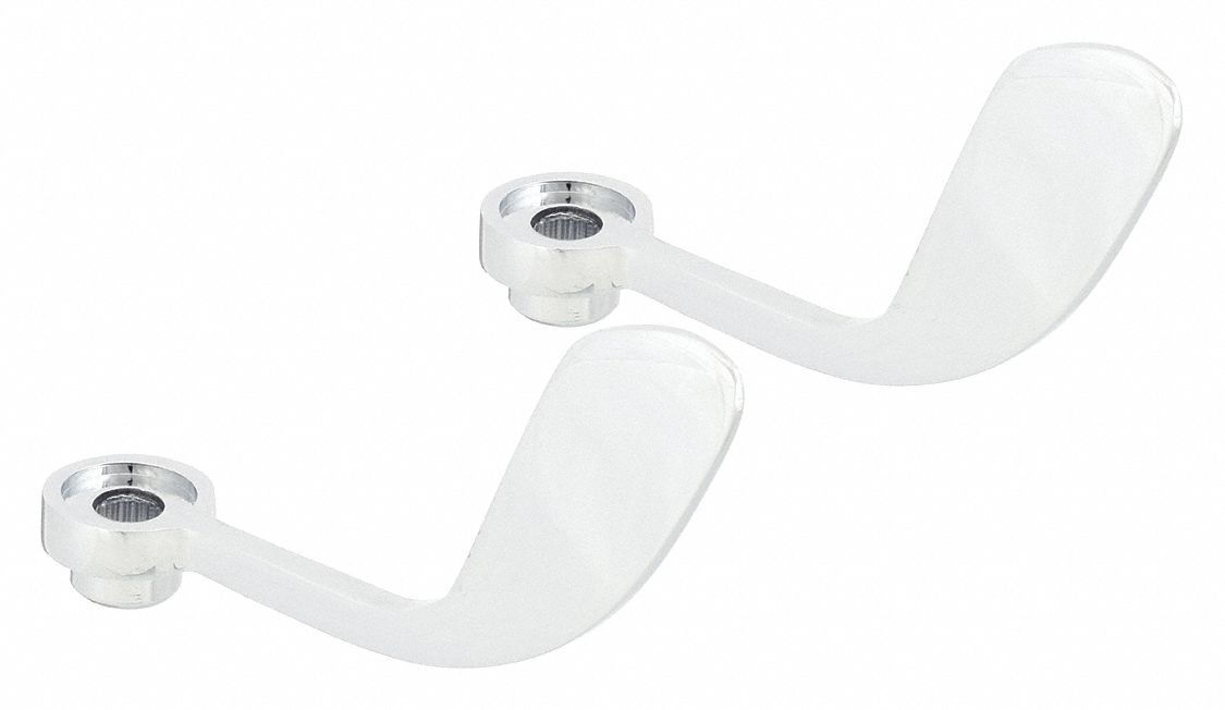 Handle: T&S Brass, Wristblade Handle, Use with Hot/Cold Water Temp, Brass, Chrome Finish, 1 PR
