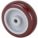POLYURETHANE TREAD ON PLASTIC CORE WHEEL, 3 IN WHEEL DIAMETER, 1 IN WHEEL W, MAROON