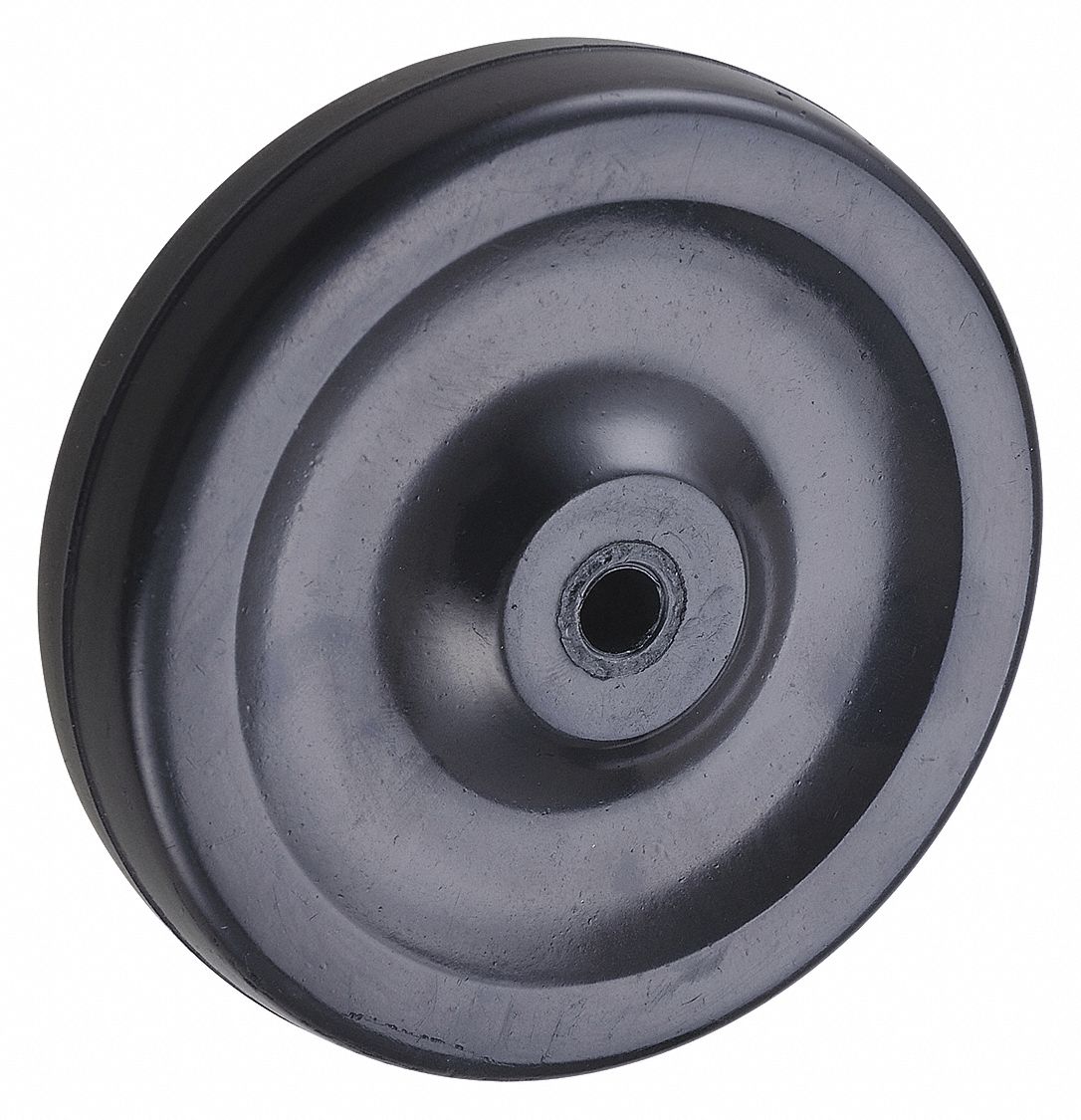 SOLID RUBBER WHEEL, 4 IN WHEEL DIAMETER, 1 IN WHEEL W, 140 LB LOAD RATING