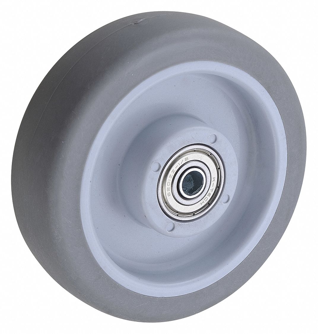 NONMARKING RUBBER TREAD ON PLASTIC CORE WHEEL, 5 IN WHEEL DIAMETER, 1½ IN WHEEL W