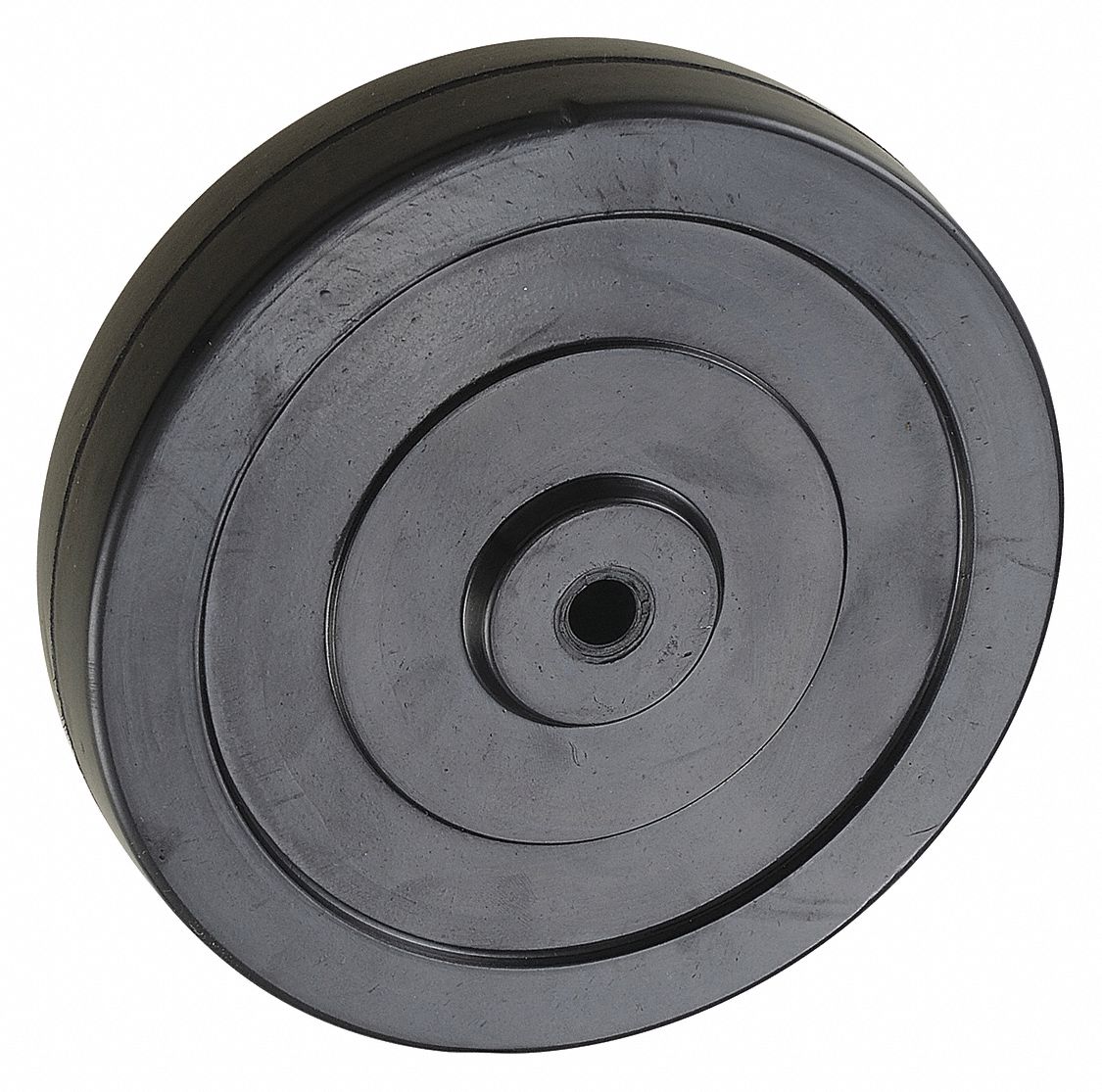 SOLID RUBBER WHEEL, 6 IN WHEEL DIAMETER, 1¼ IN WHEEL W, 280 LB LOAD RATING, SOFT