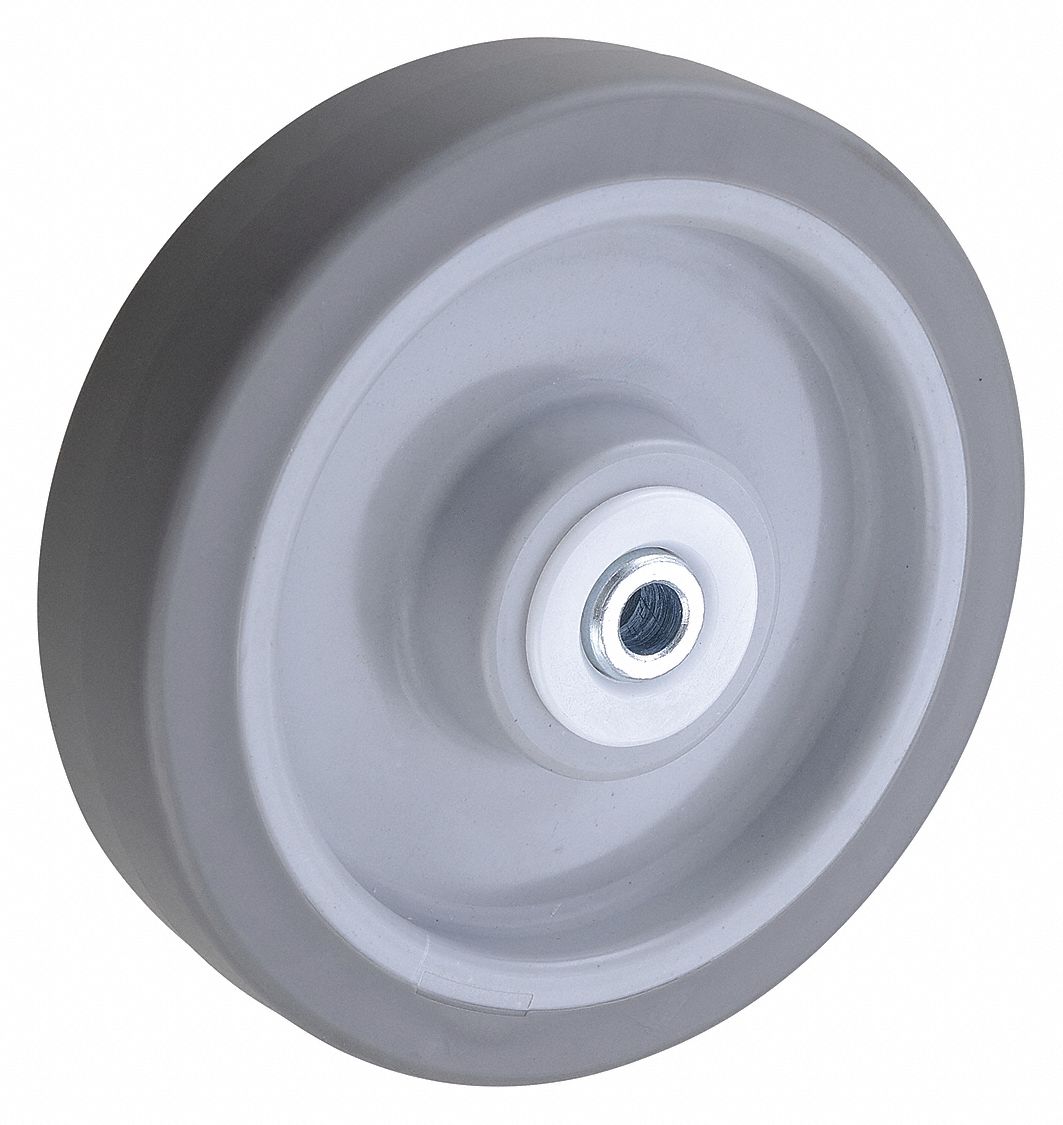 NONMARKING RUBBER TREAD ON PLASTIC CORE WHEEL, 6 IN WHEEL DIAMETER, 1½ IN WHEEL W