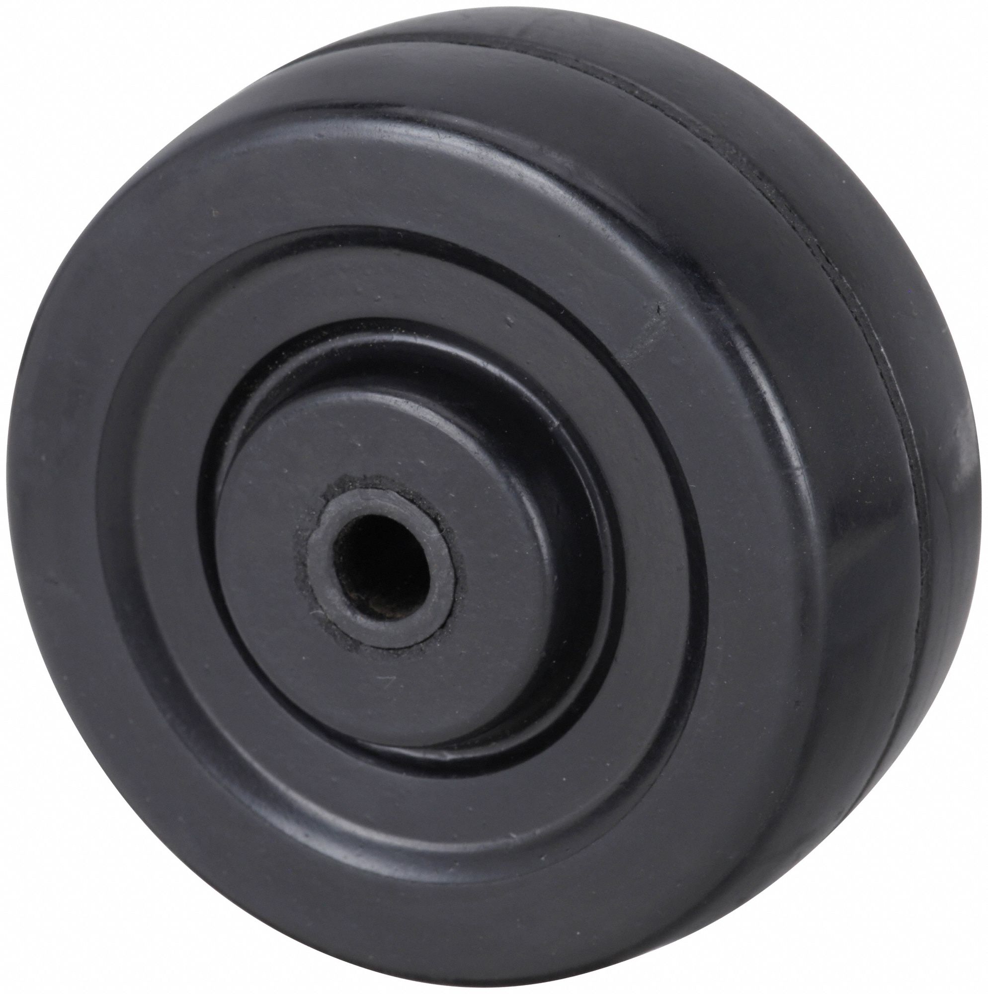 Caster Wheel: 3 in Wheel Dia., 1 1/4 in Wheel Wd, Rubber, 125 lb Load Rating, Rubber