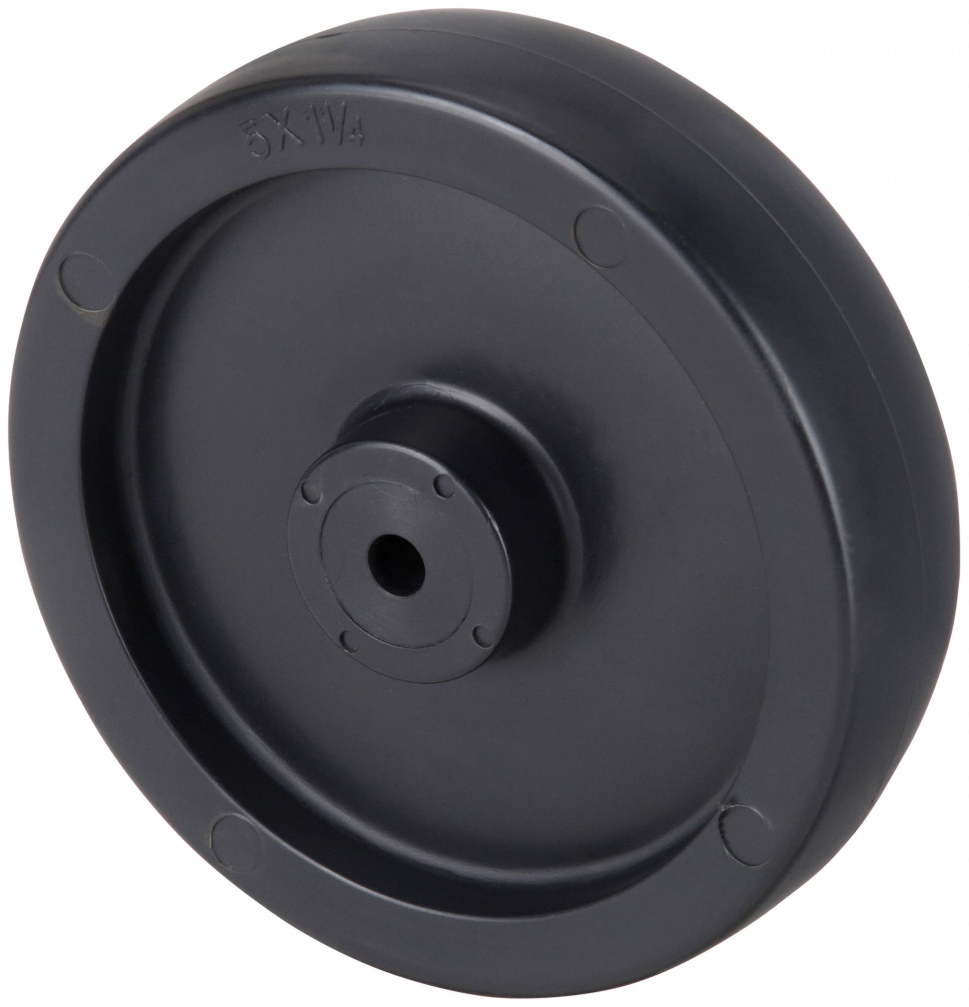 Caster Wheel: 5 in Wheel Dia., 1 1/4 in Wheel Wd, Polyolefin, 280 lb Load Rating