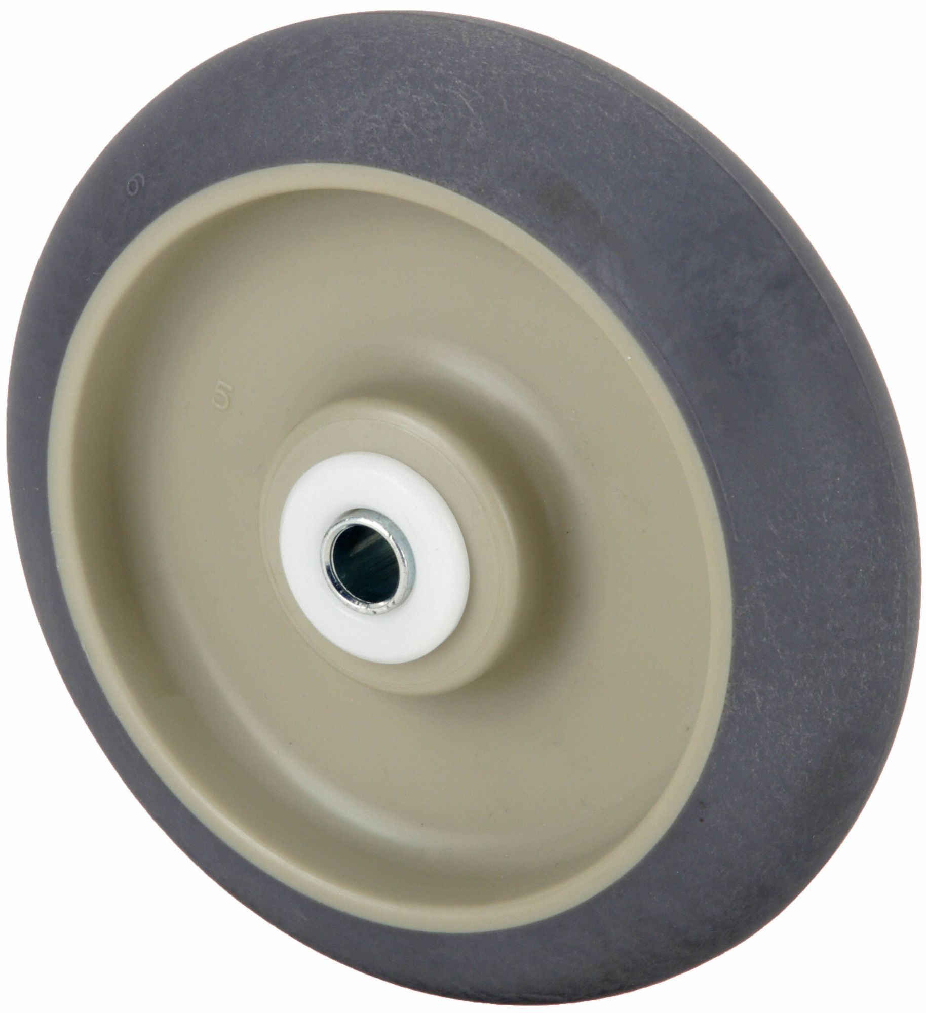 NONMARKING RUBBER TREAD ON PLASTIC CORE WHEEL, 5 IN WHEEL DIAMETER, 1¼ IN WHEEL W