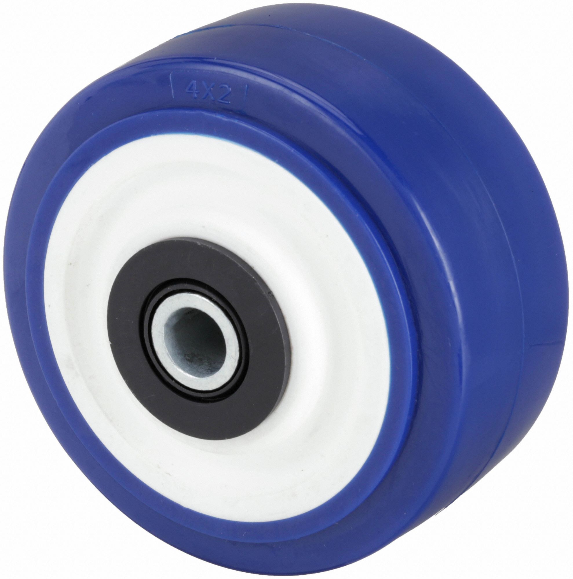 Caster Wheel: 4 in Wheel Dia., 2 in Wheel Wd, Polyurethane, 600 lb Load Rating, Std