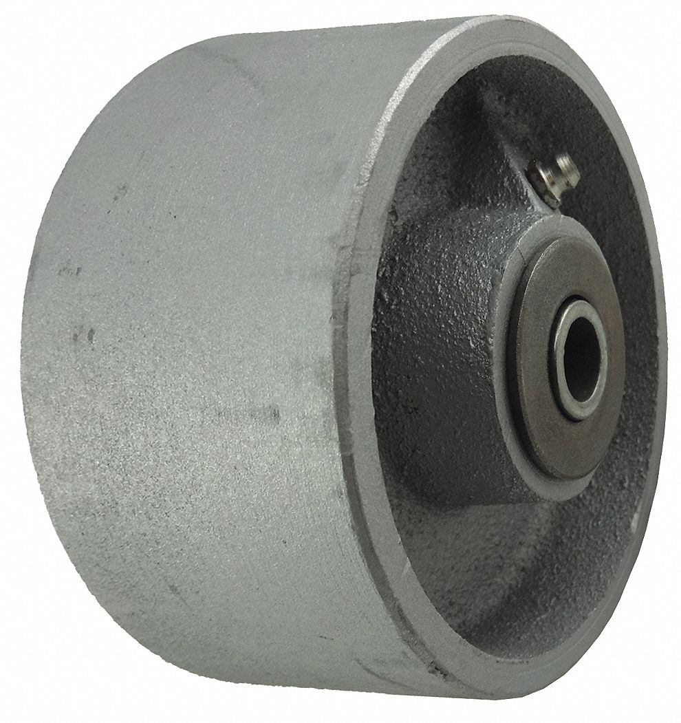 IRON TREAD WHEEL, 4 IN WHEEL DIAMETER, 2 IN WHEEL W, 1,000 LB LOAD RATING, EXTRA HARD