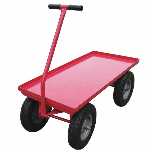 GRAINGER APPROVED Wagon Truck with Lipped Metal Deck, Solid, 2,000 lb