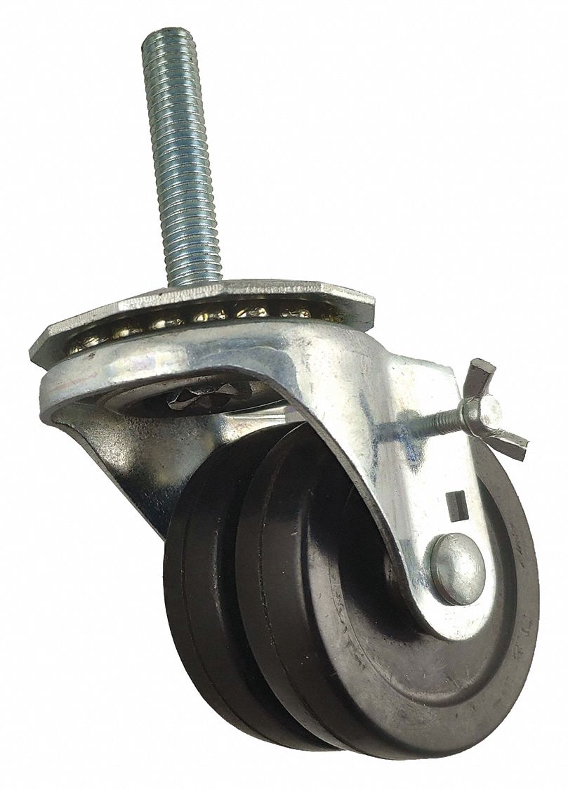 LowProfile EasyTurn Threaded Stem Caster, 3 in Wheel Dia., 350 lb