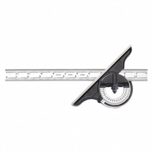 STARRETT, 12 in Blade Lg, 0°to 180°, Bevel Protractor - 26Y714|C490-12 ...