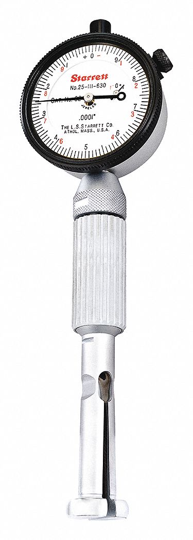 JAUGE D'ALÉSAGE MÉCANIQUE, GAMME DE 0,56 PO À 1,565 PO, RÉSOLUTION 0,001 PO, PRÉCISION +/- 0,002 PO