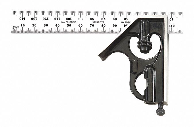 STARRETT COMBINAISON EQUERRE 150 MM METRIQUE - Ensembles d'équerres  combinées et composants - STAC33MH150