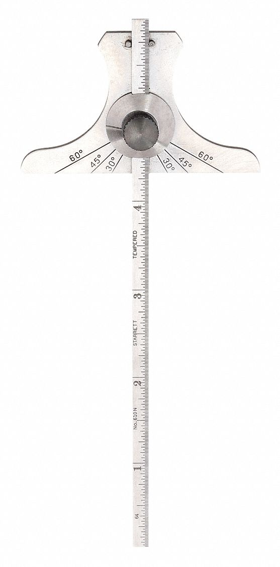 STARRETT COMBO DEPTH ANGLE GAUGE 0 TO 6 IN RANGE RULE CAN BE