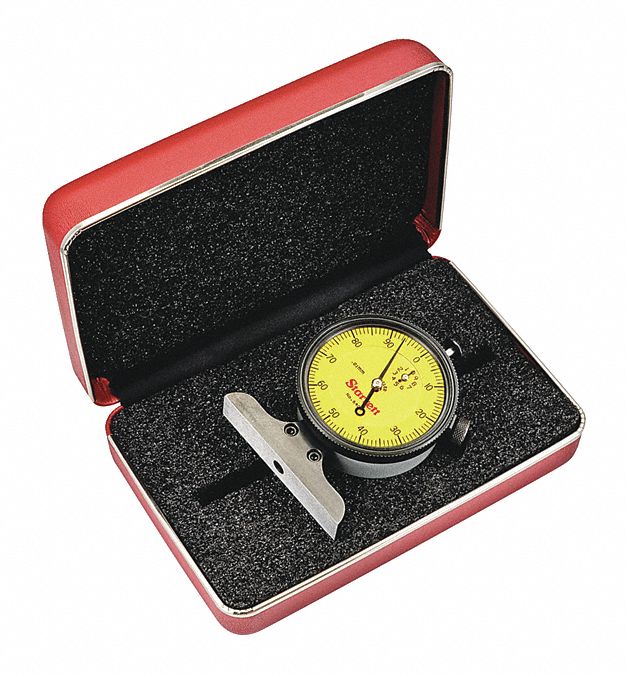 DEPTH GAUGE, DIAL, 0 TO 10MM, INCLUDES CASE