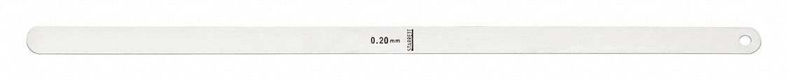 Feeler Gauge: Metric, Long Blade, 300 mm Blade Lg, 1/2 in Blade Wd, Steel, 0.20 mm, 0.20 mm