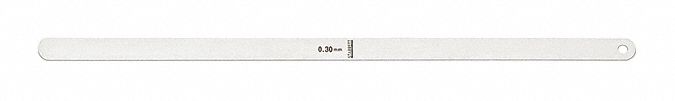 Feeler Gauge: Metric, Long Blade, 300 mm Blade Lg, 1/2 in Blade Wd, Steel, 0.30 mm, 0.30 mm