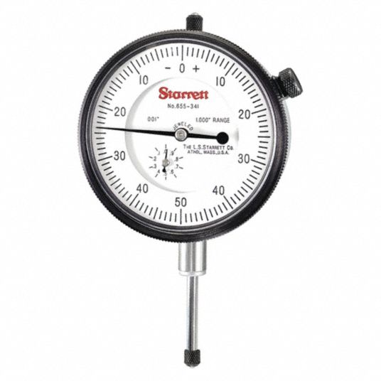 STARRETT, 0 in to 1 in Range, Balanced Reading, Dial Indicator - Lug ...