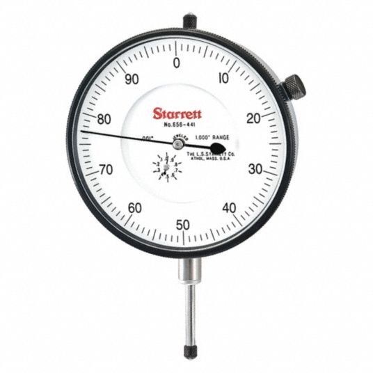 STARRETT Dial Indicator Lug Back 0 in to 1 in Range, Continuous Reading, 0100 Dial Reading