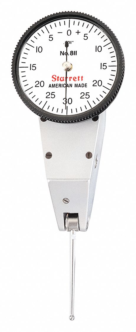 Swivel-Head Dial Test Indicator: 0 in to 0.06 in, Swivel Head, Inch, 0.001 in