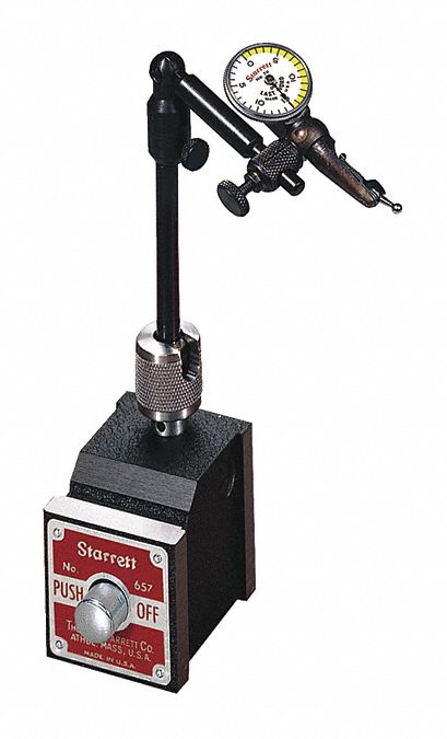 Dial Test Indicator & Mag Base: 0 in to 0.03 in, Horizontal, Inch, +/- 0.001 in, 0.001 in