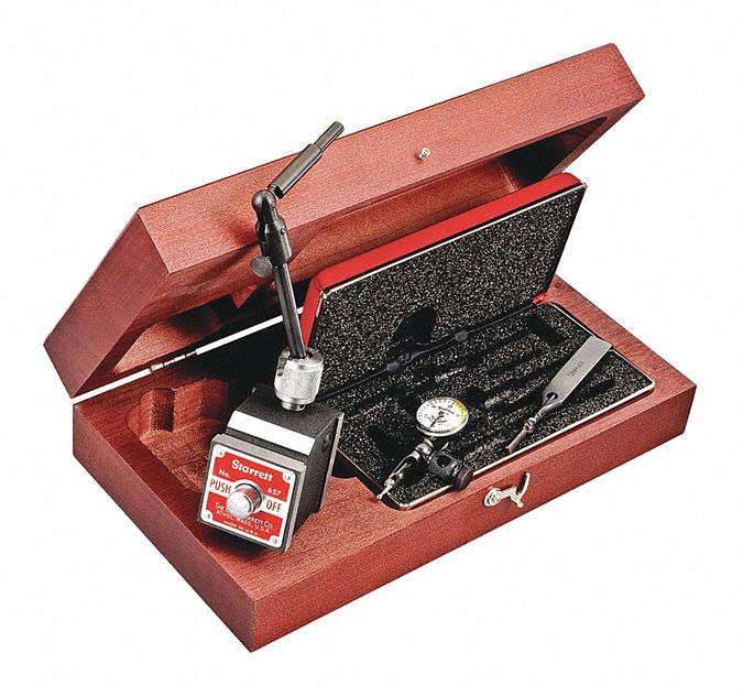 STARRETT Item Dial Test Indicator & Mag Base, 1.625 in, Maximum Reach 4