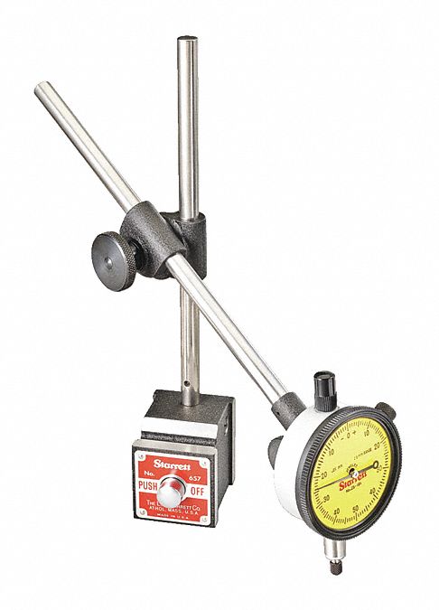 STARRETT, 0.01 mm to 2.5 mm Range, Balanced Reading, Dial Indicator ...