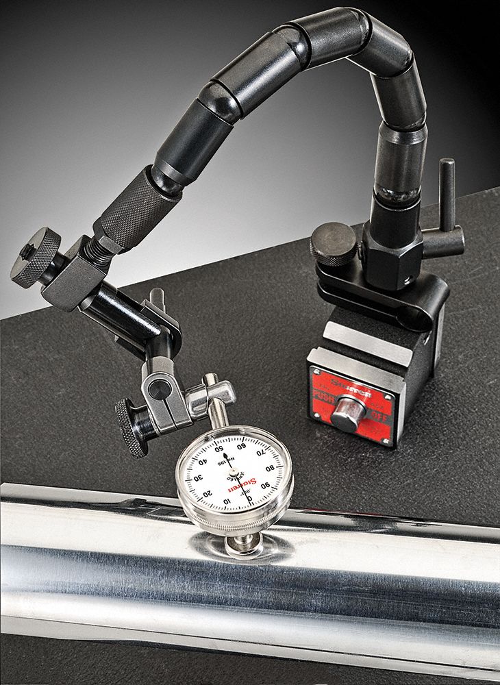 STARRETT Indicator Holder Base, Flex Arm, 100 lbf Holding Power, Flat