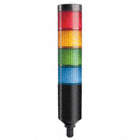 Ensamblaje de Columna Luminosa LED,  Fijo, Intermitente, Rojo, Amarillo, Verde, Azul, Altura 11", Diámetro 56mm